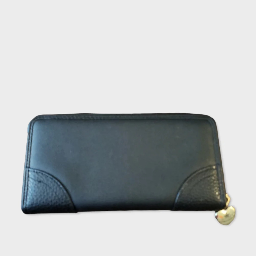 Juicy Couture Wallet Black Gold Hardware Zip Around Muti Compartments - Picture 2 of 7